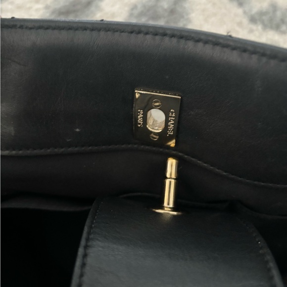 CHANEL Statement Tote Chevron Pattern Black with Gold hardware - Picture 9 of 9